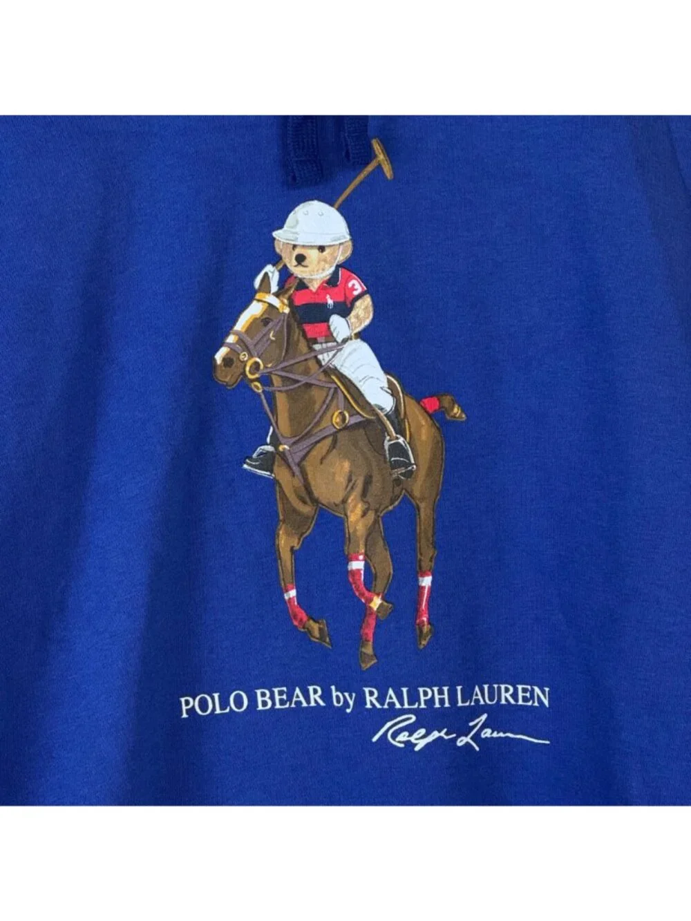 Polo Ralph Lauren NEW Blue Men's Med Polo Bear Graphic Sweatshirt‎ Hoodie Casual